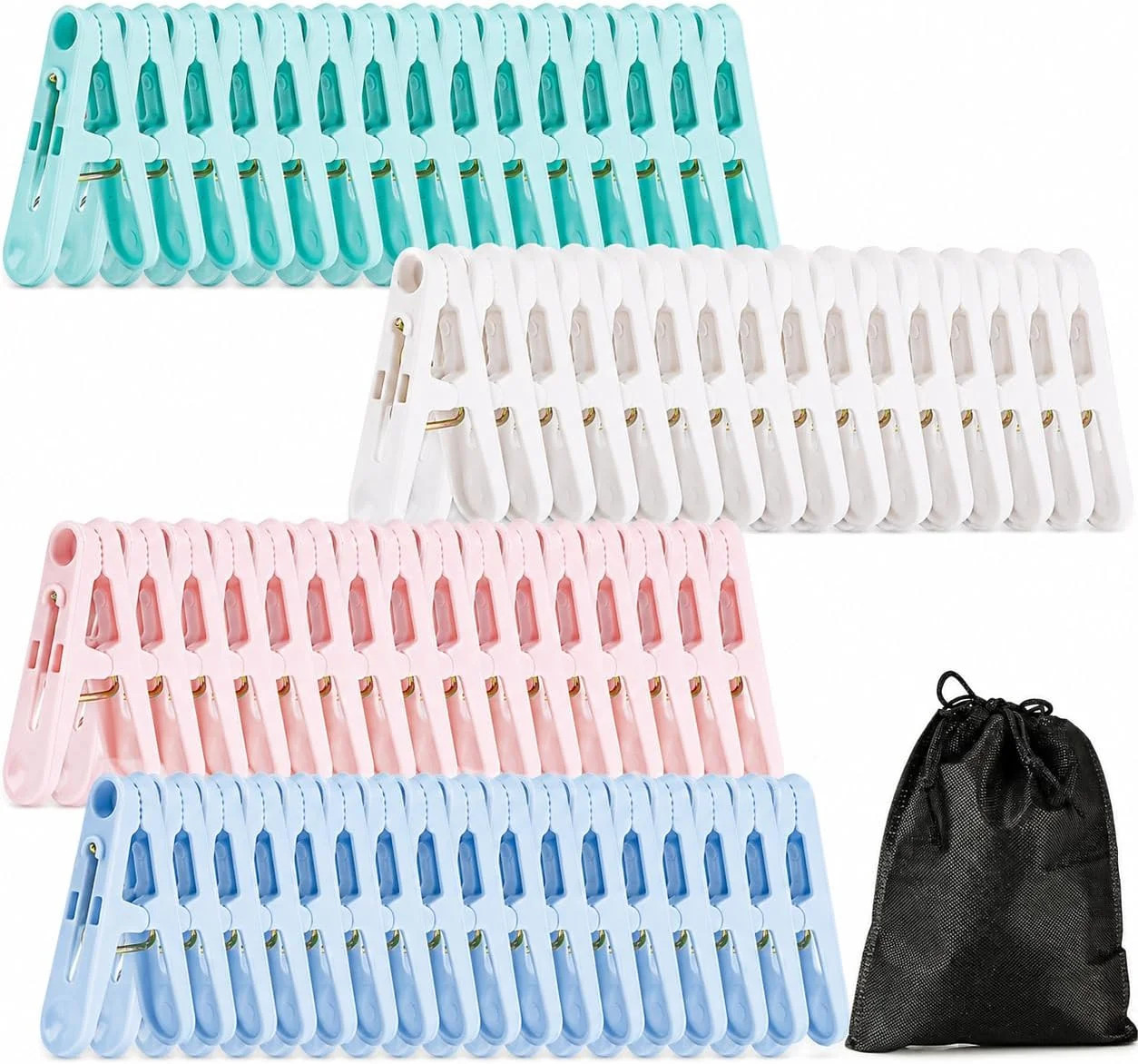 60PCS Colorful Clothes Pins - Plastic Clothespins,Small Laundry Clips for Drying