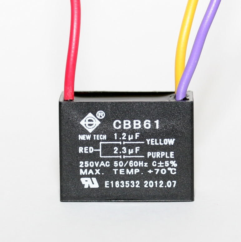 CEILING FAN CAPACITOR CBB61 1.2uf+2.3uf 3 wire  UL listed Ships from TX USA