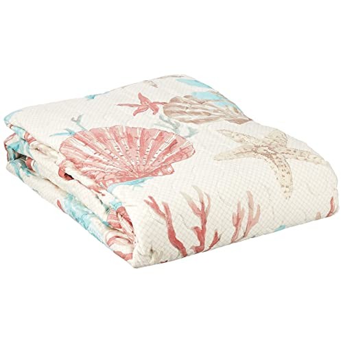 Pebble Beach Luxury Oversized Cotton Quilted Throw 50"x70" Pebble Beach Coral