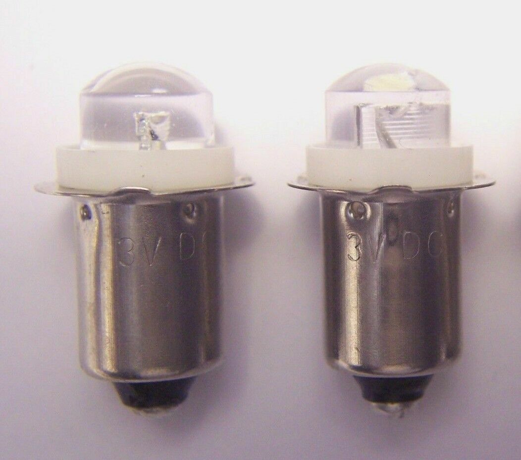 2 X LED's for Standard PR2  30-Lumens 2-Cell (3.0V) C D AA Camping Flashlights