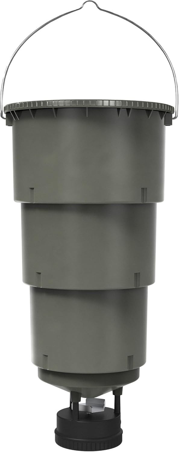 All-in-One Hanging Deer Feeder 30lb Capacity Collapsible Bucket Digital Timer W/