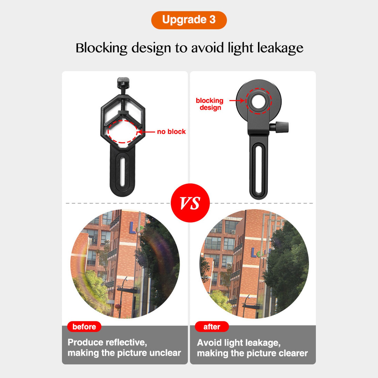 Flexible Phone Camera Clip Mount Spotting Scope Adapter Precise Focusing