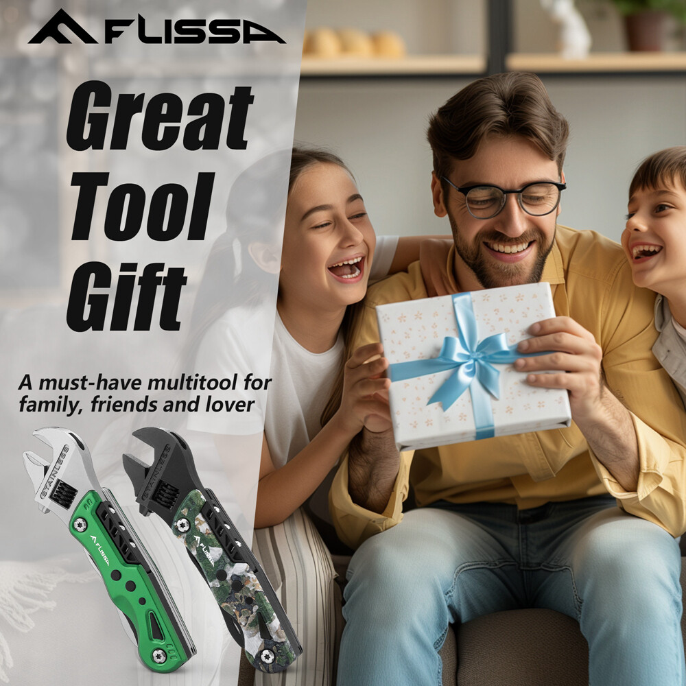 FLISSA 13-in-1 Multi Tool Wrench Pocket Knife Multitool Multi Use Tool Wrench US