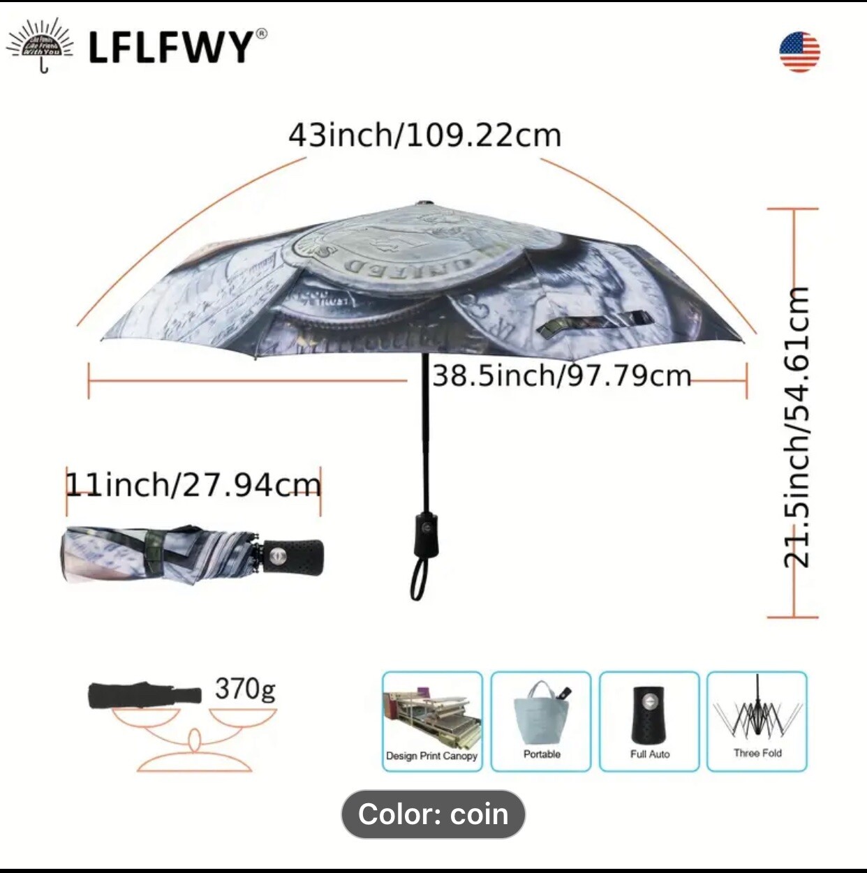 Windproof Travel Umbrella Compact Light Automatic Strong and Portable 3 Styles