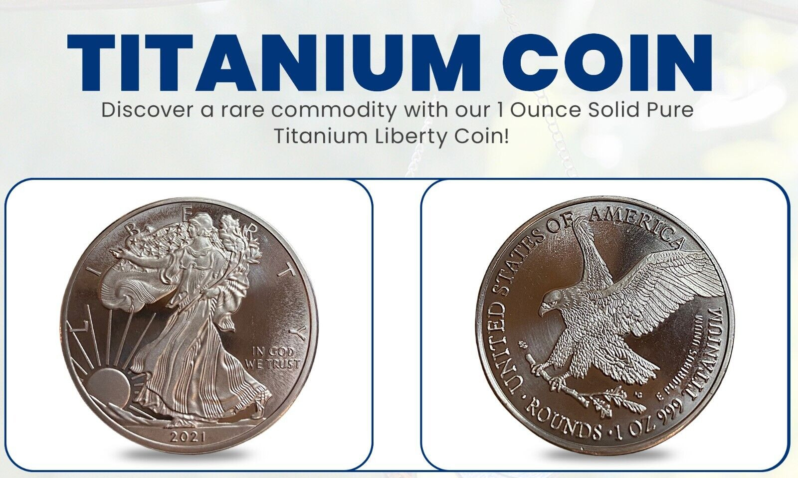 1 TROY OUNCE/OZ .999 Pure TITANIUM Metal Walking Liberty/Eagle Rounds/coins