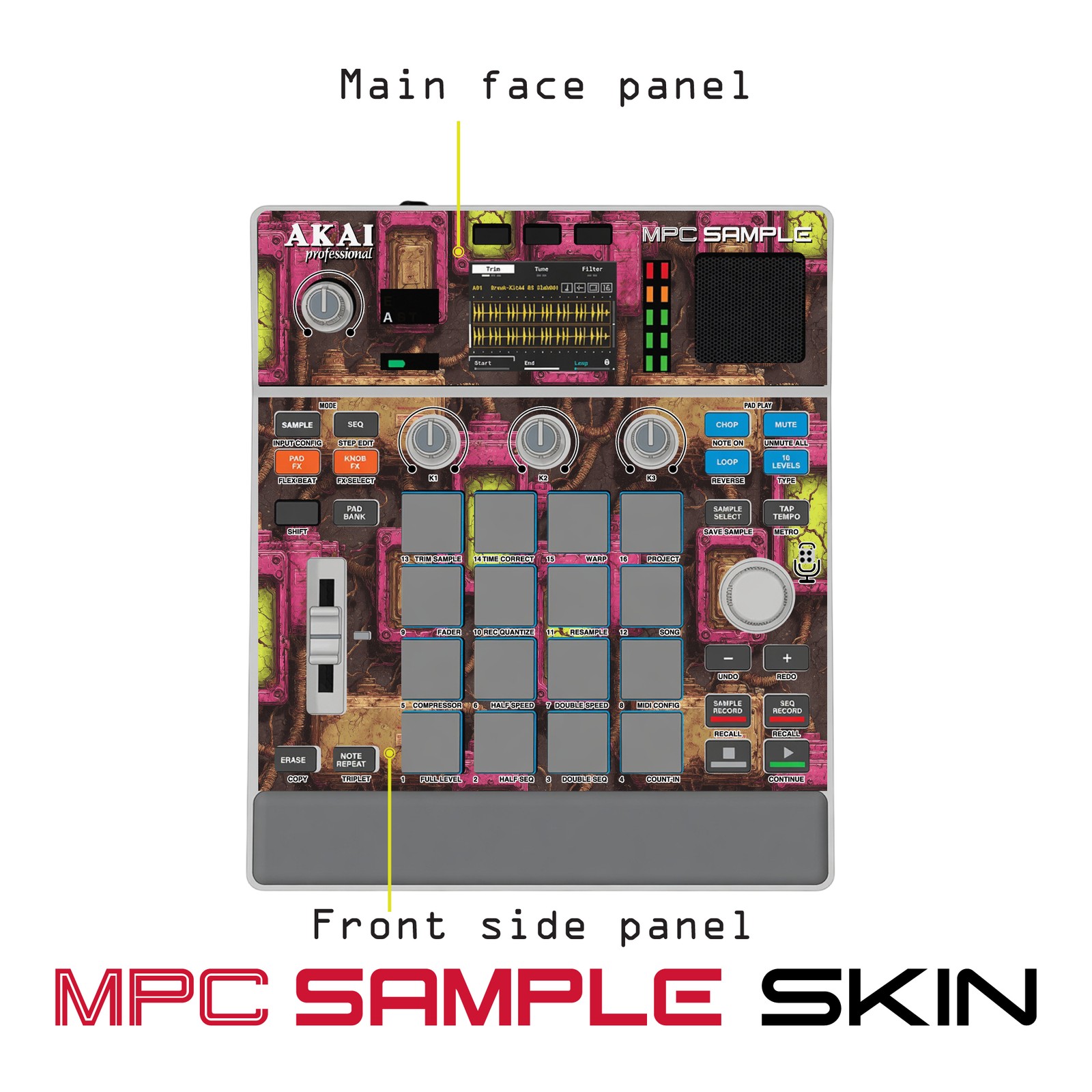 Akai MPC Sample Skin / chrome bloom
