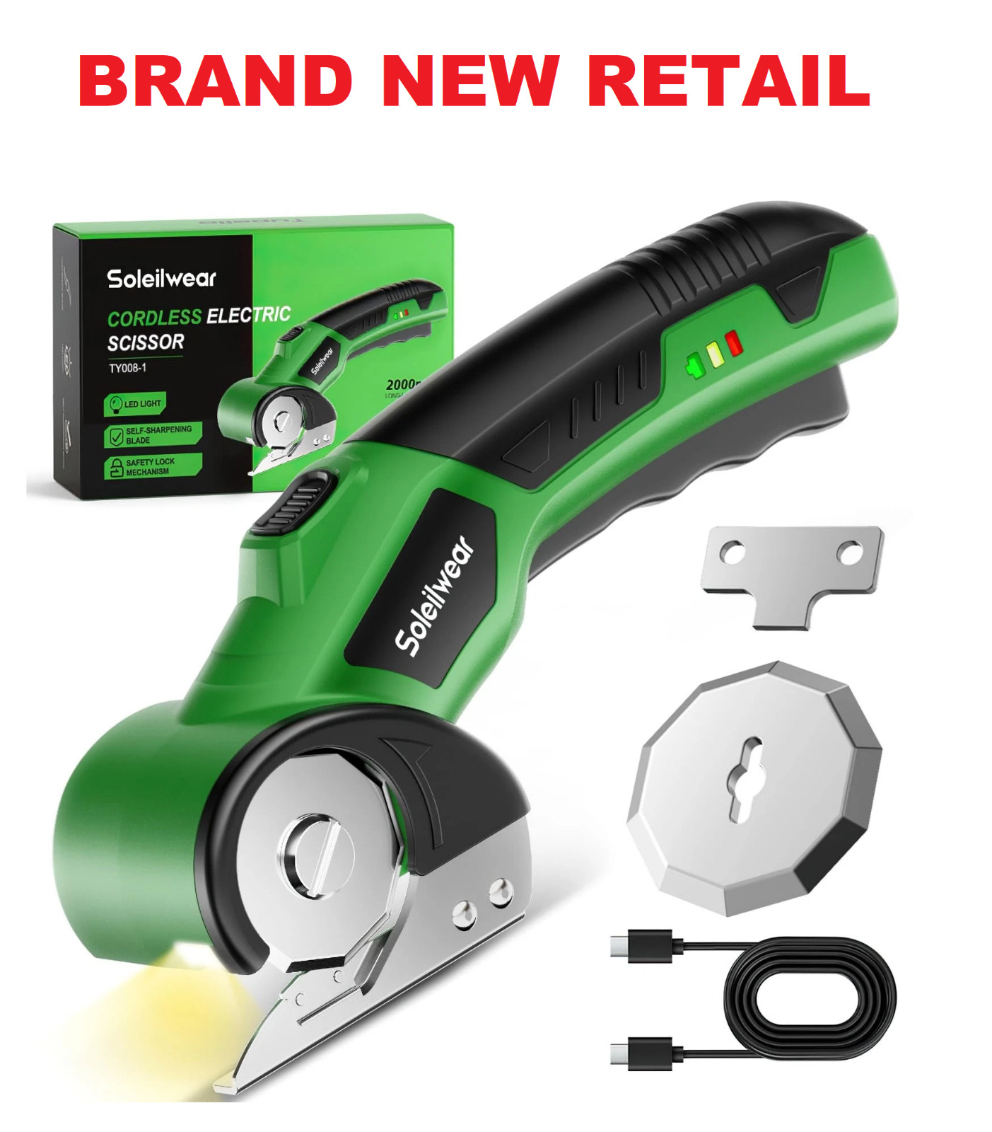 Cardboard Box Paper Plastic Leather Cutter Cordless Electric Scissor 4V (SEE BOX