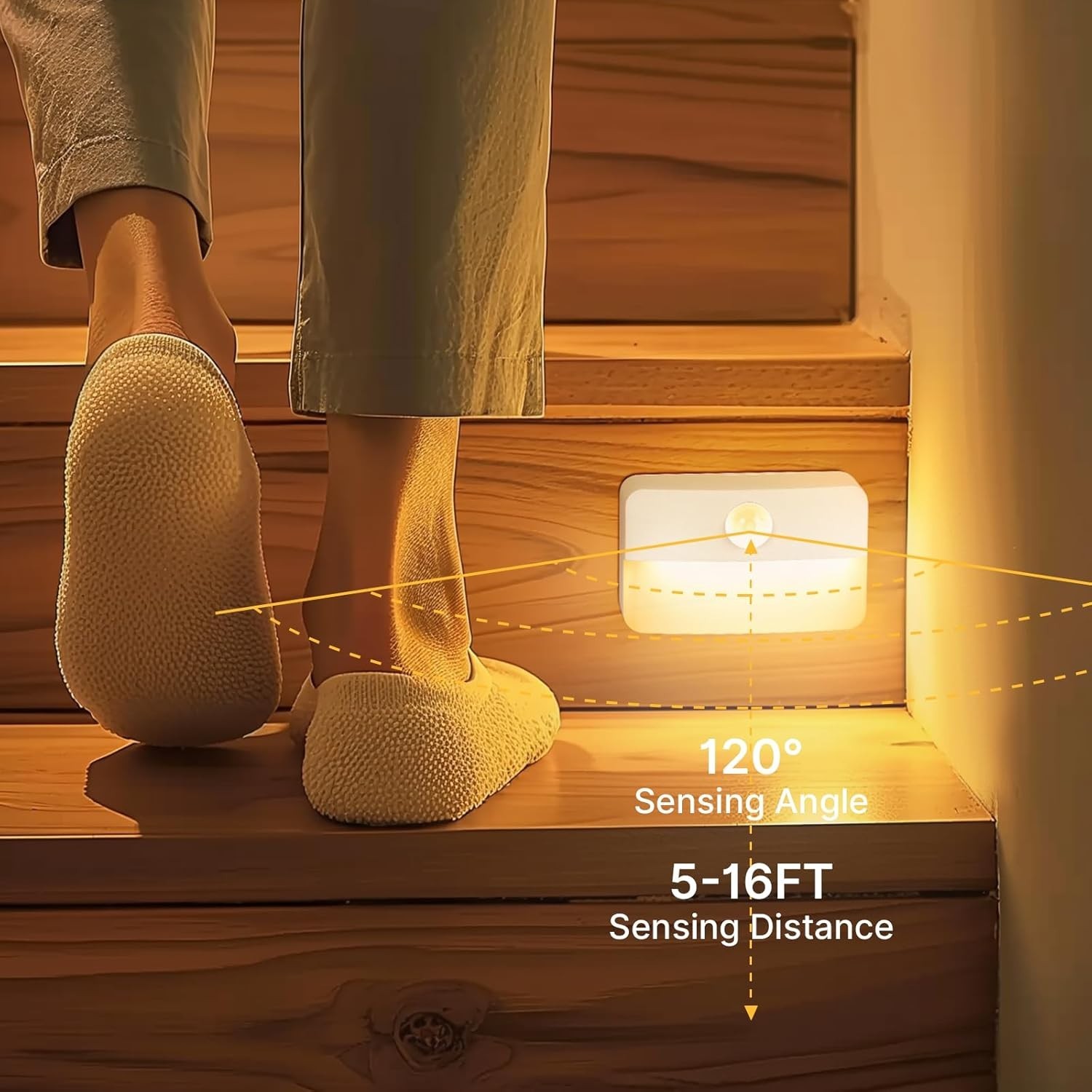 Versatile 8 Pack Wireless Indoor Lights - Motion Sensor Warm White Illumination