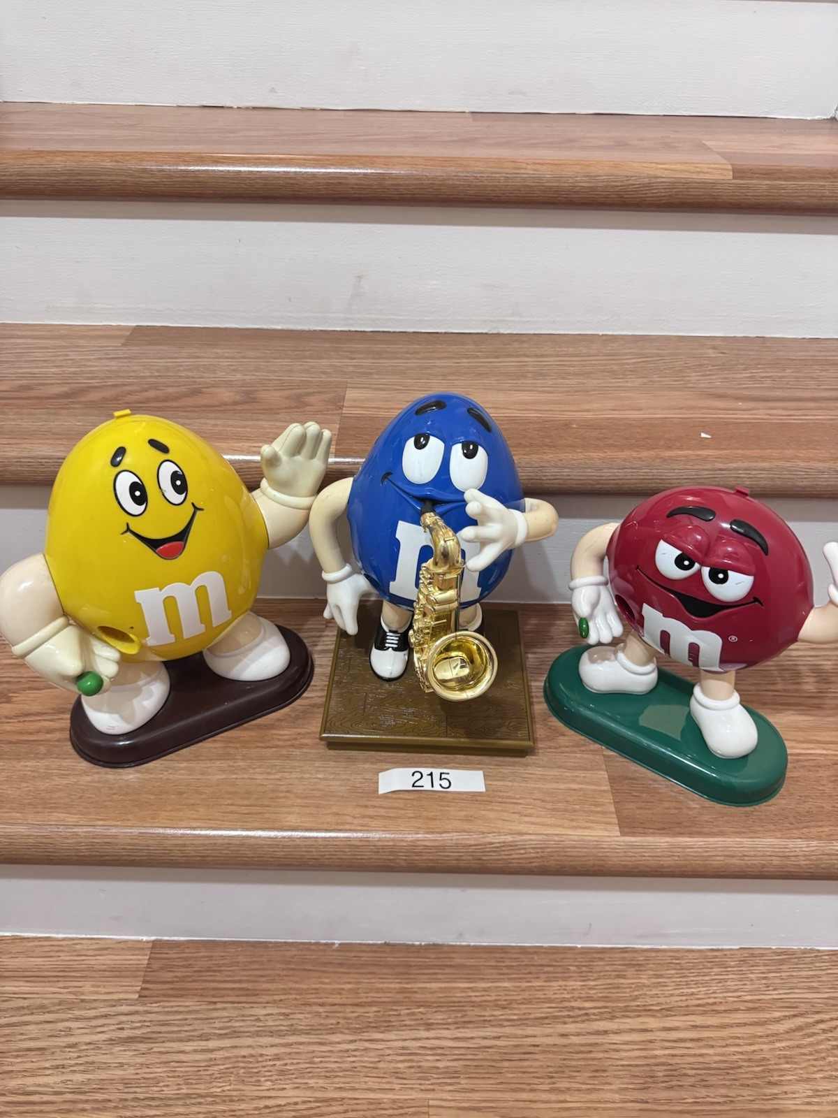 M&M’s Candy Dispenser Lot of 3 Red Blue Yellow Large Collectible Display Figures