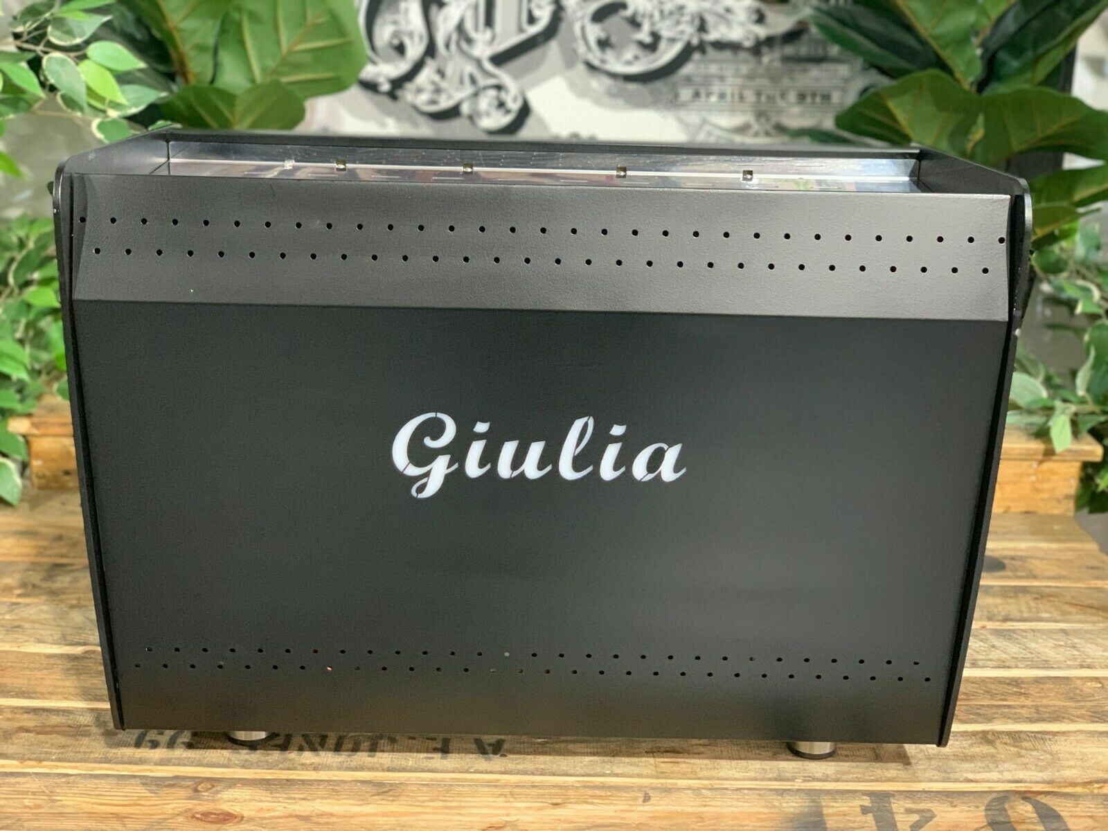 BRUGNETTI GUILIA MANUFACTUM 2 GROUP BLACK ESPRESSO COFFEE MACHINE COMMERCIAL
