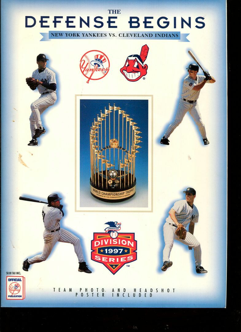 Baseball Program New York Yankees 1997 ALDS Cleveland Indians Derek Jeter