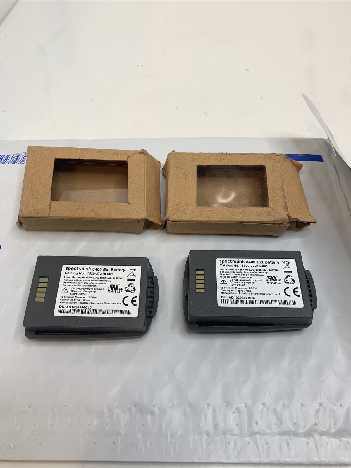 (Lot of 2) Spectralink 8400 Series Ext. Battery 1520-37215-001, 1800mAh