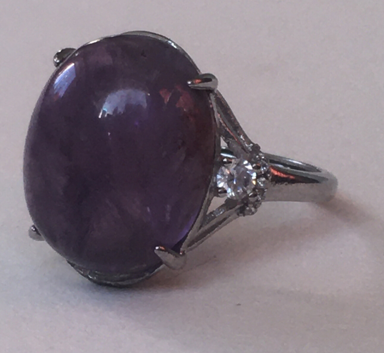 amethyst ring s925 adjustable to size 7, 8 & 9