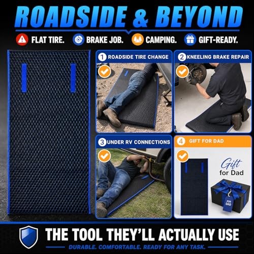 Magic Rolling Creeper Mat Portable Mechanics Mat | for Low Blue & Black