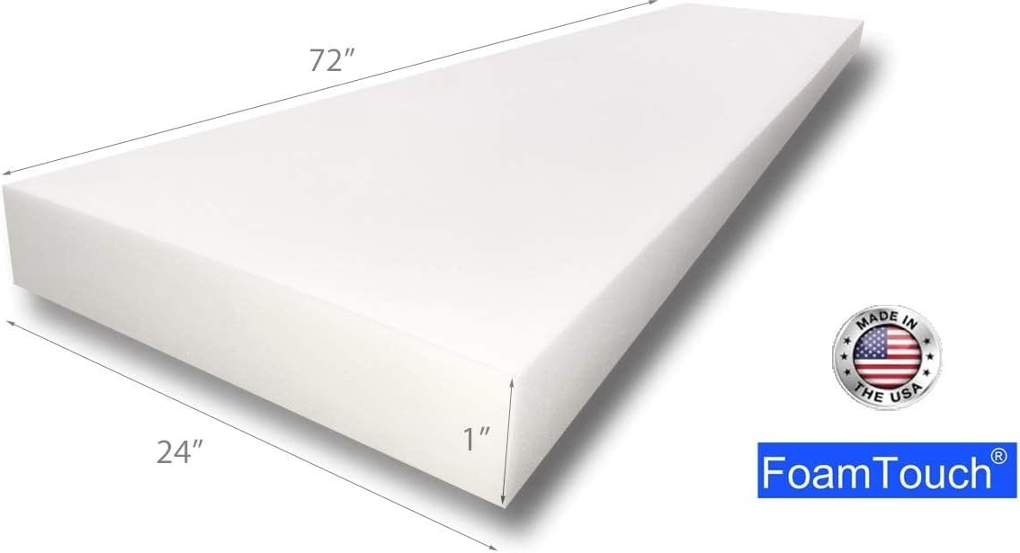 Versatile 1" x 24" x 72" High Density Foam - Perfect for All Upholstery Needs
