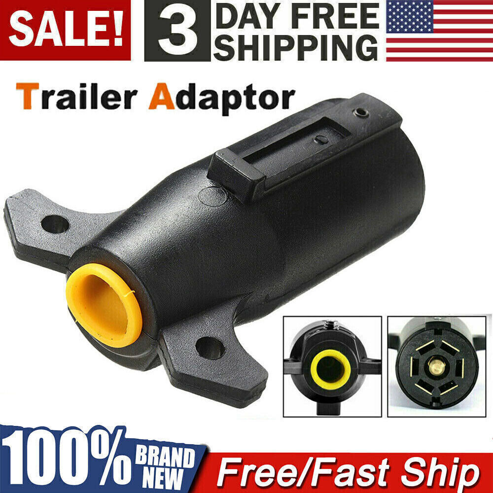7-Way Round RV Style Trailer Light Plug Connector Replacement End Blade Zkrkruuq