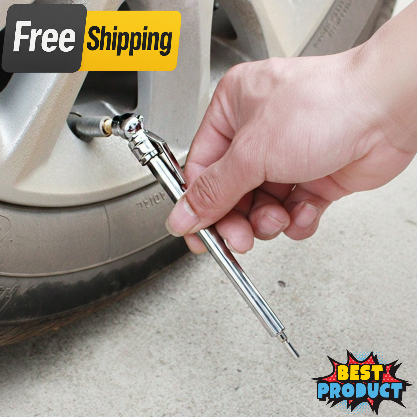 Portable Tire Pressure Gauge Stainless Steel Handheld Air Pressure Tester Tool