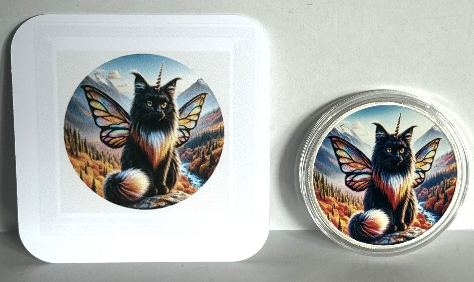 Hayleybug 1 oz MothFire Cat silver Round w/ COA mintage 15