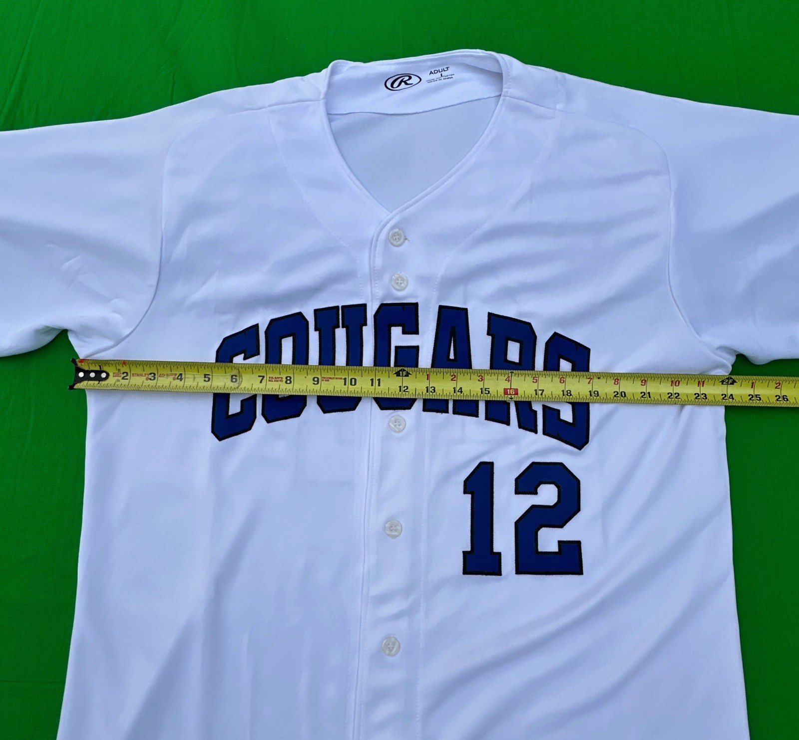 Rawlings Cougars #12 Men's Baseball Jersey Size L.