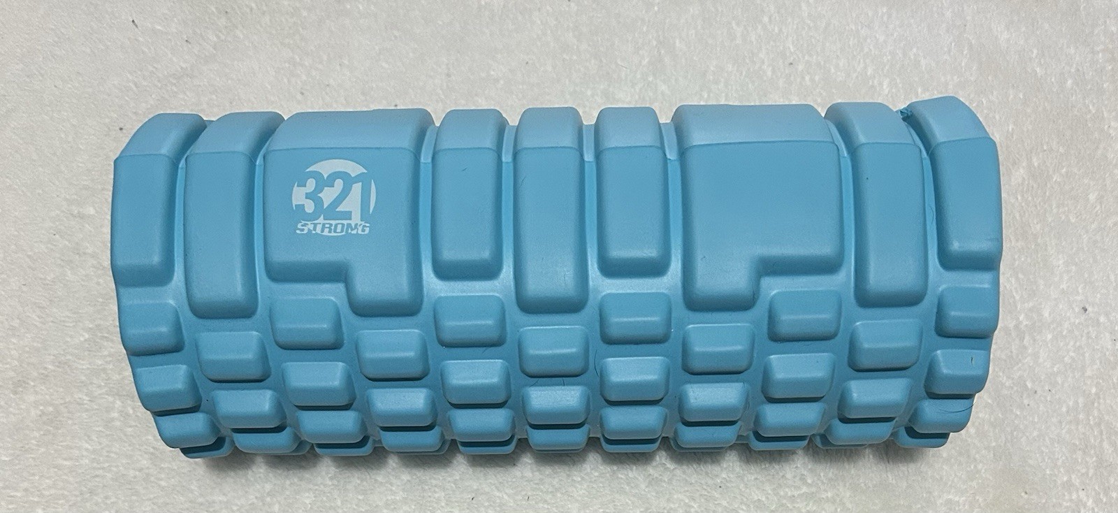 321 Strong Blue Foam Roller Massage Grid Textured Deep Tissue Muscle Therapy