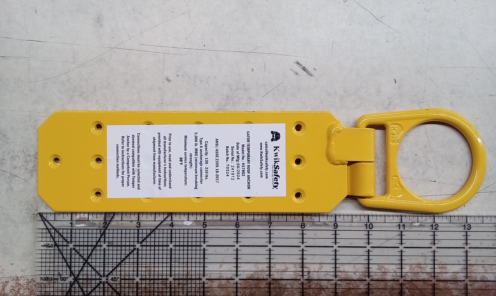 KwikSafety GATOR Temporary Reusable Roof Anchor ANSI/OSHA Roof Safety