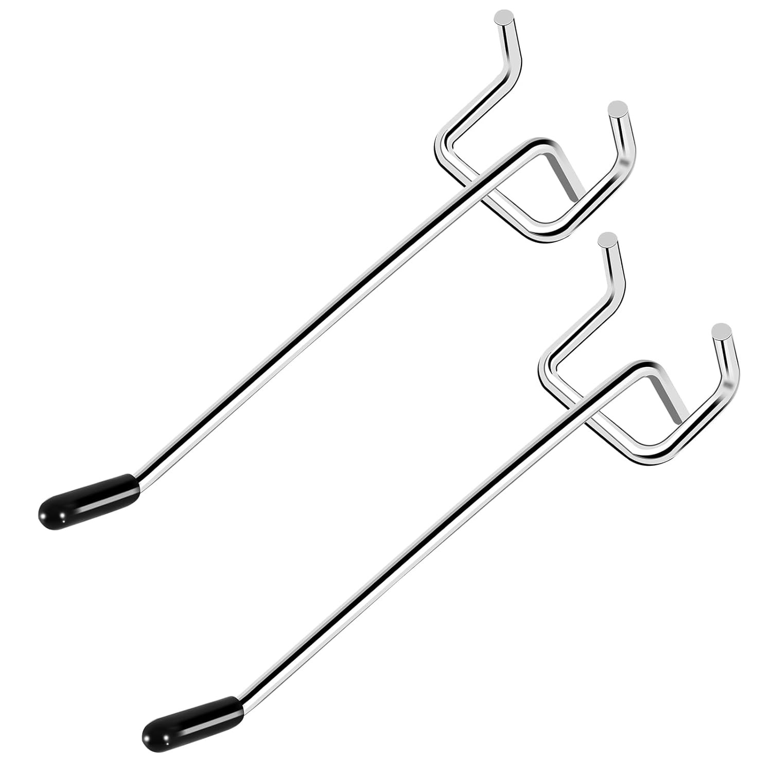 25PCS 4" Silver Pegboard Hooks – Fits 1/8" Metal Pegboards for Garage & Shop