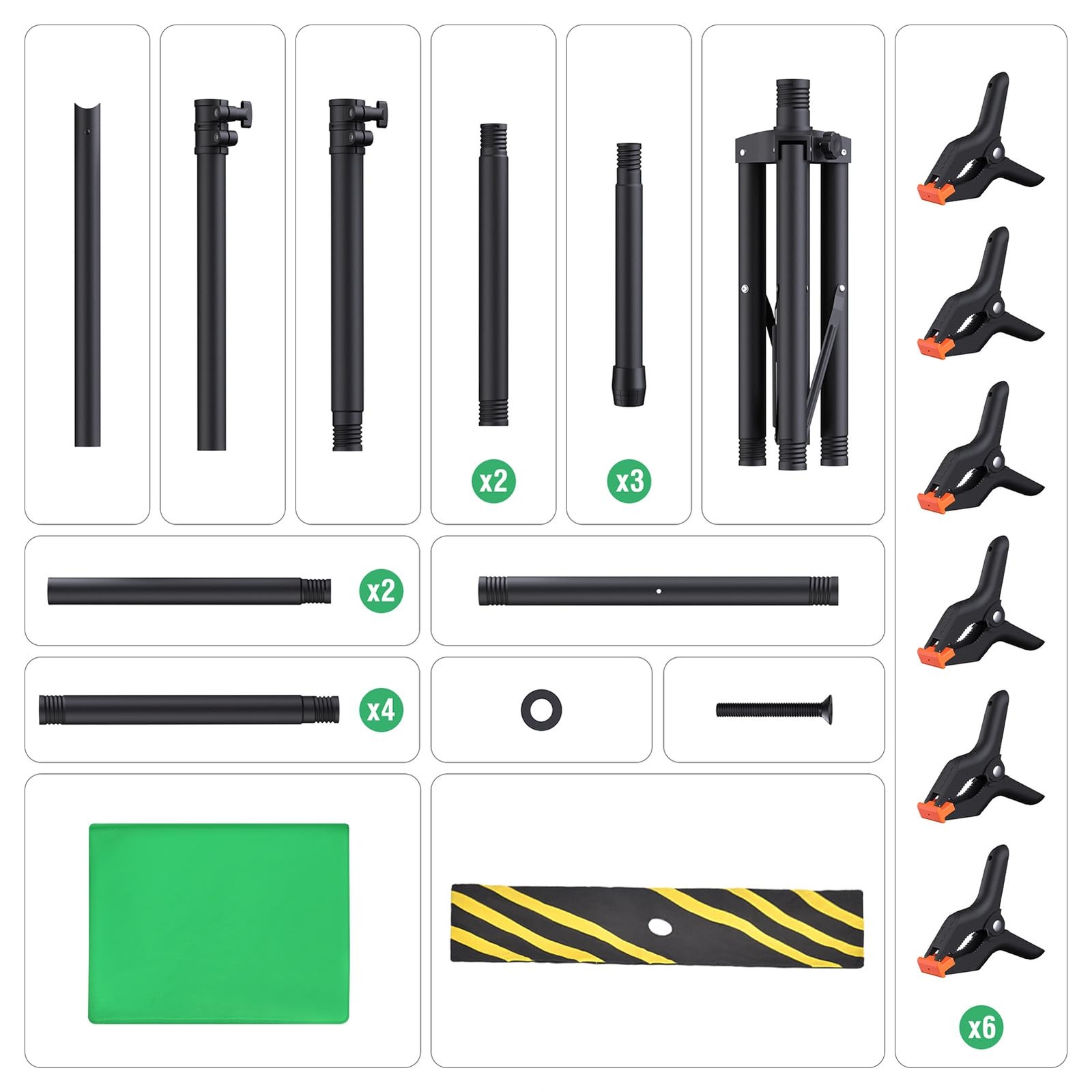 Forlogic Green Screen Backdrop Kit Stand 8X7.2Ft Portable Greenscreen