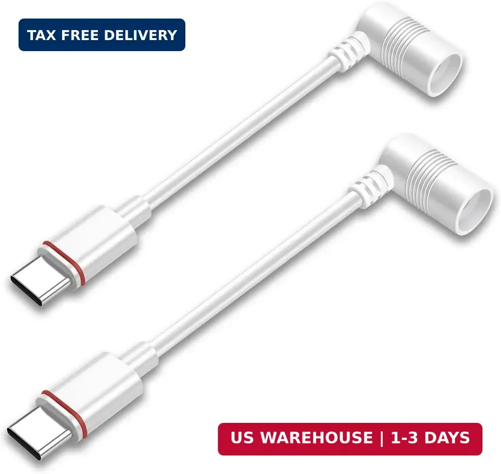 VERVERAY 2PCS Barrel Plug to USB C Adapter for Ring USB C Outdoor Cameras Barrel