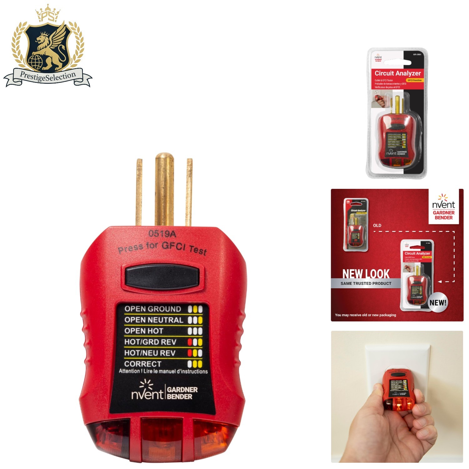 Ground Fault Receptacle Tester - 110-125V AC, Quick Circuit Diagnosis