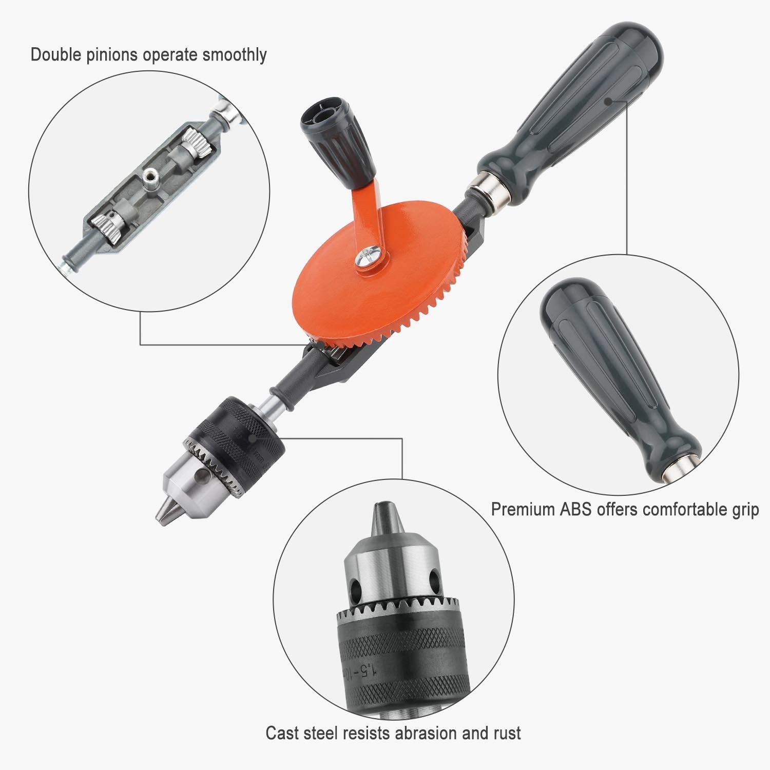 Housolution Hand Drill, Powerful 3/8 inches (1.5-10mm) Capacity