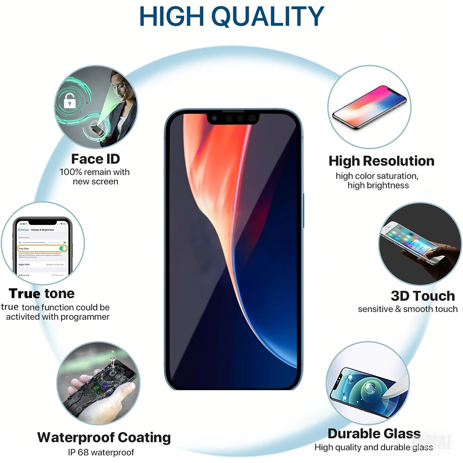 OLED For iPhone 13 Pro Max Screen Replacement Display Digitizer Repair Kit