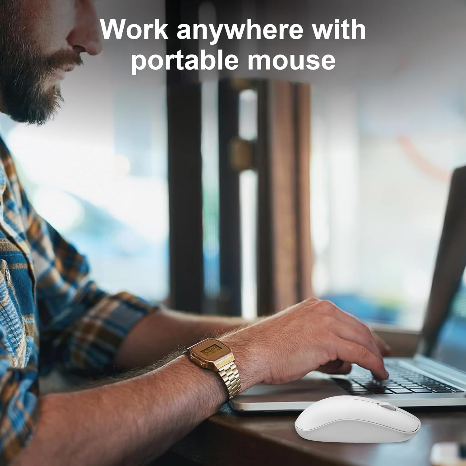 Quiet Optical Wireless Mouse with Long Battery Life - Ideal for Work & Study