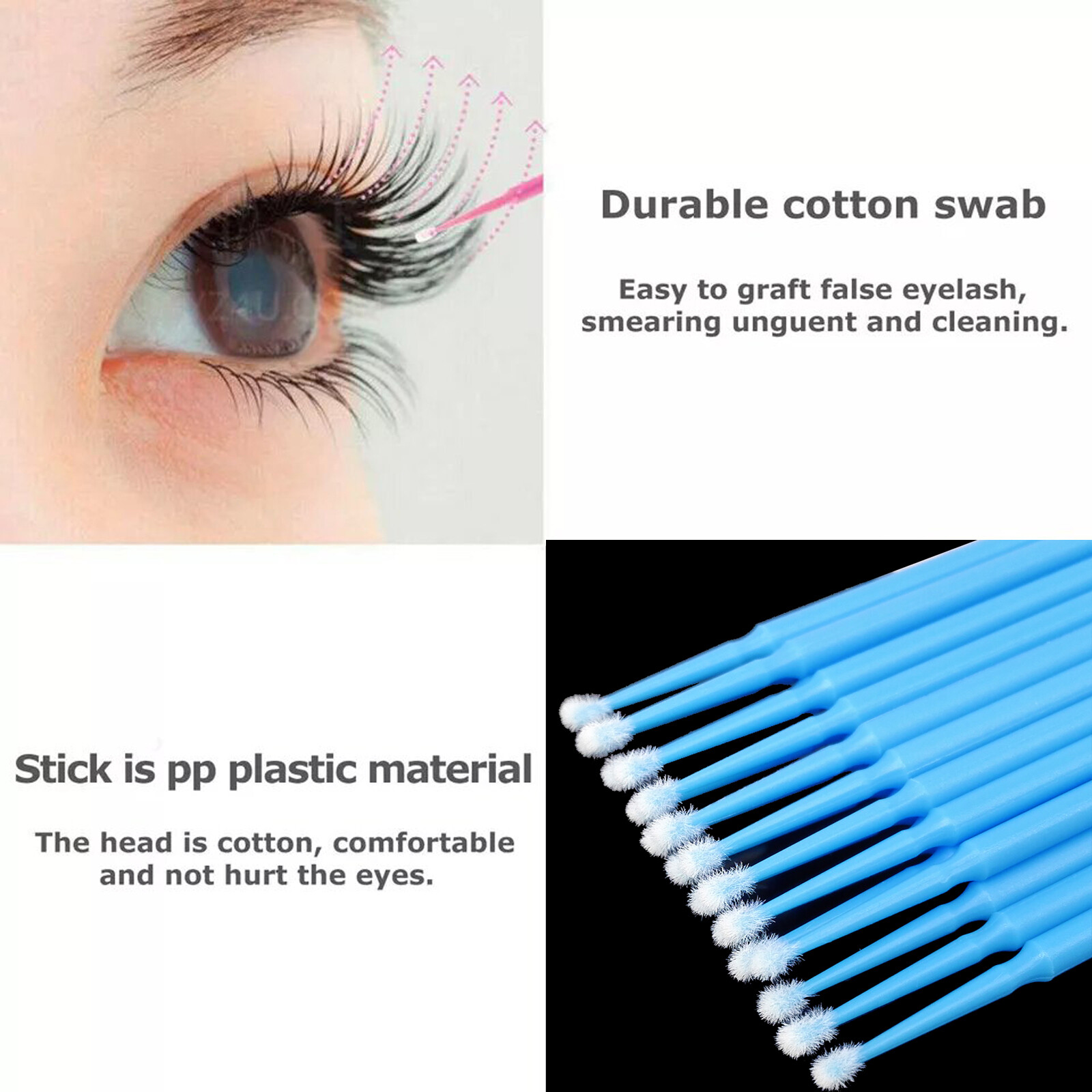 100 Pcs Dental Micro Brush Disposable Materials Tooth Applicators Large 2.5mm