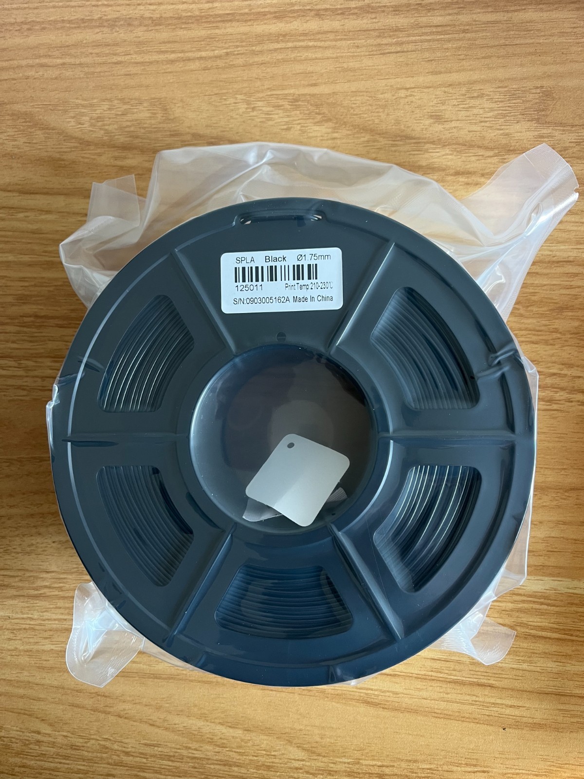 SUNLU SPLA 3D Printer Filament 1.75mm 1 KG Black New Sealed Shiny Prints