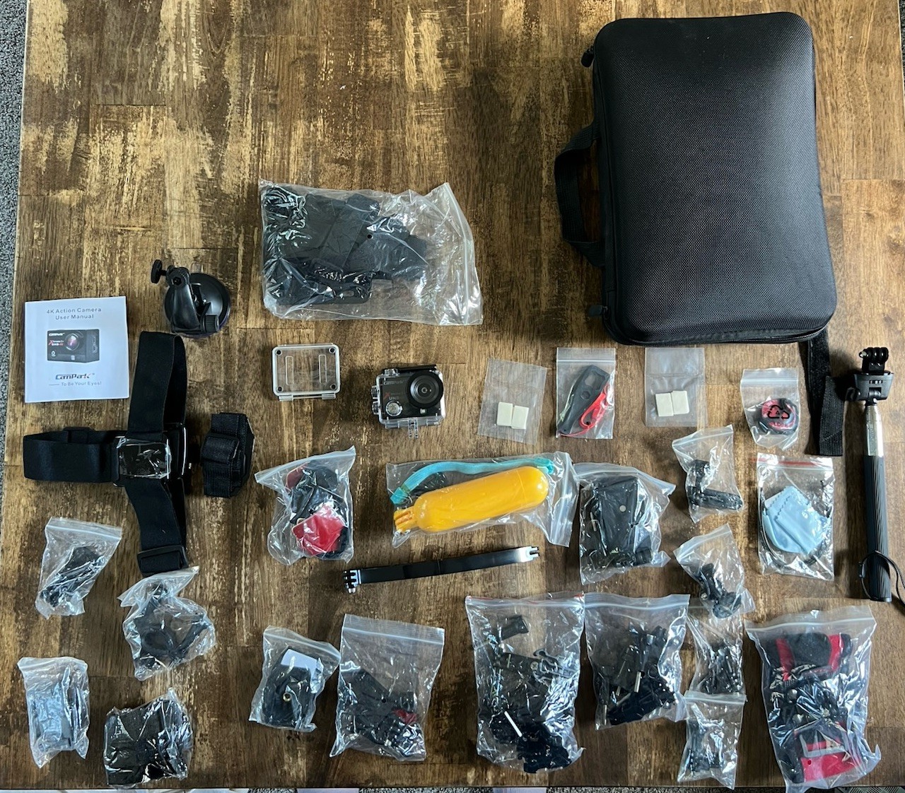 CamPark Xtreme I+ UHD 4K Action Camera + Accessory Bundle, Case, SD Card