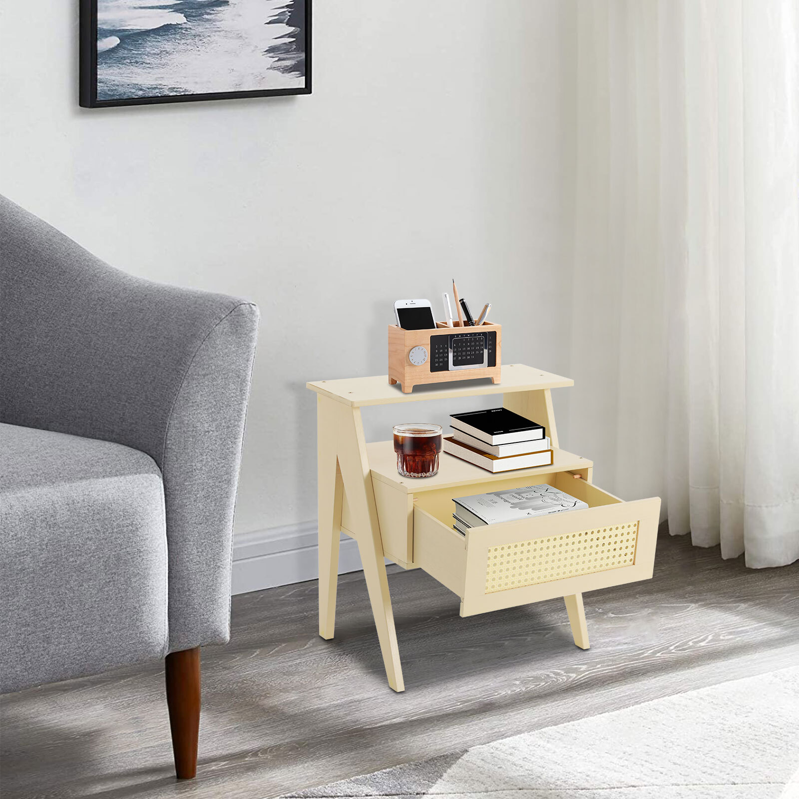 Bedside Table, Sofa Side Table, Bedside Table with Drawer