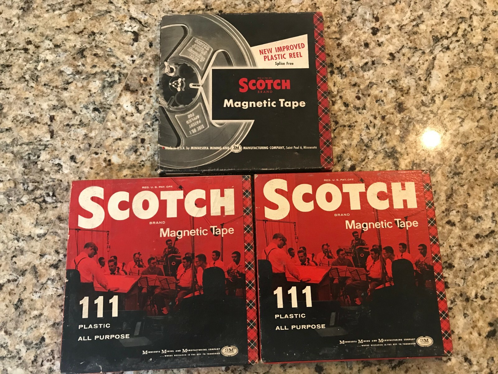 Lot of 3 Vintage Reel to Reel Sound Tapes 7” Reel Scotch Audiotape USED