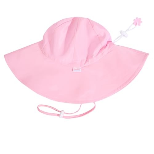 Unisex Baby Sun Hat with UPF 50+ Outdoor Adjustable Beach Hat,Baby 2-4T Pink
