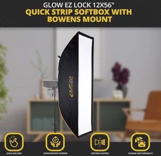 2X EZ Lock 12x 56” Deep Parabolic Quick Softbox, Parabolic Softbox Opens