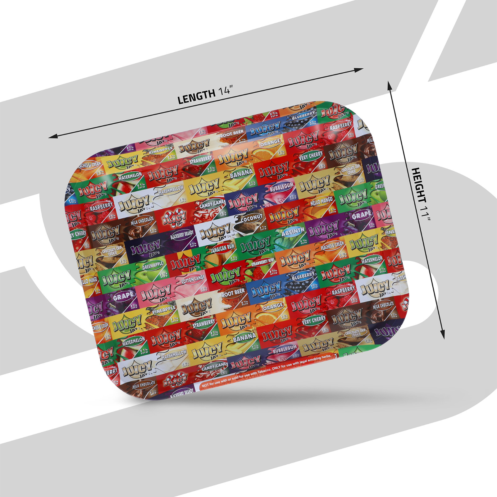 Juicy Jay's Large Rolling Tray Metal 14 x 11"