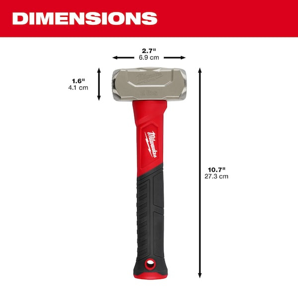 Milwaukee Tool 48-22-9311 Sledge Hammer,11"L,Round