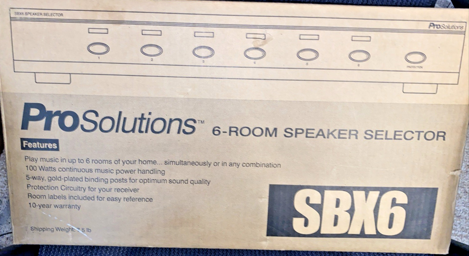 Pro Solutions SBX6 6 ROOM Speaker Selector NEW IN BOX