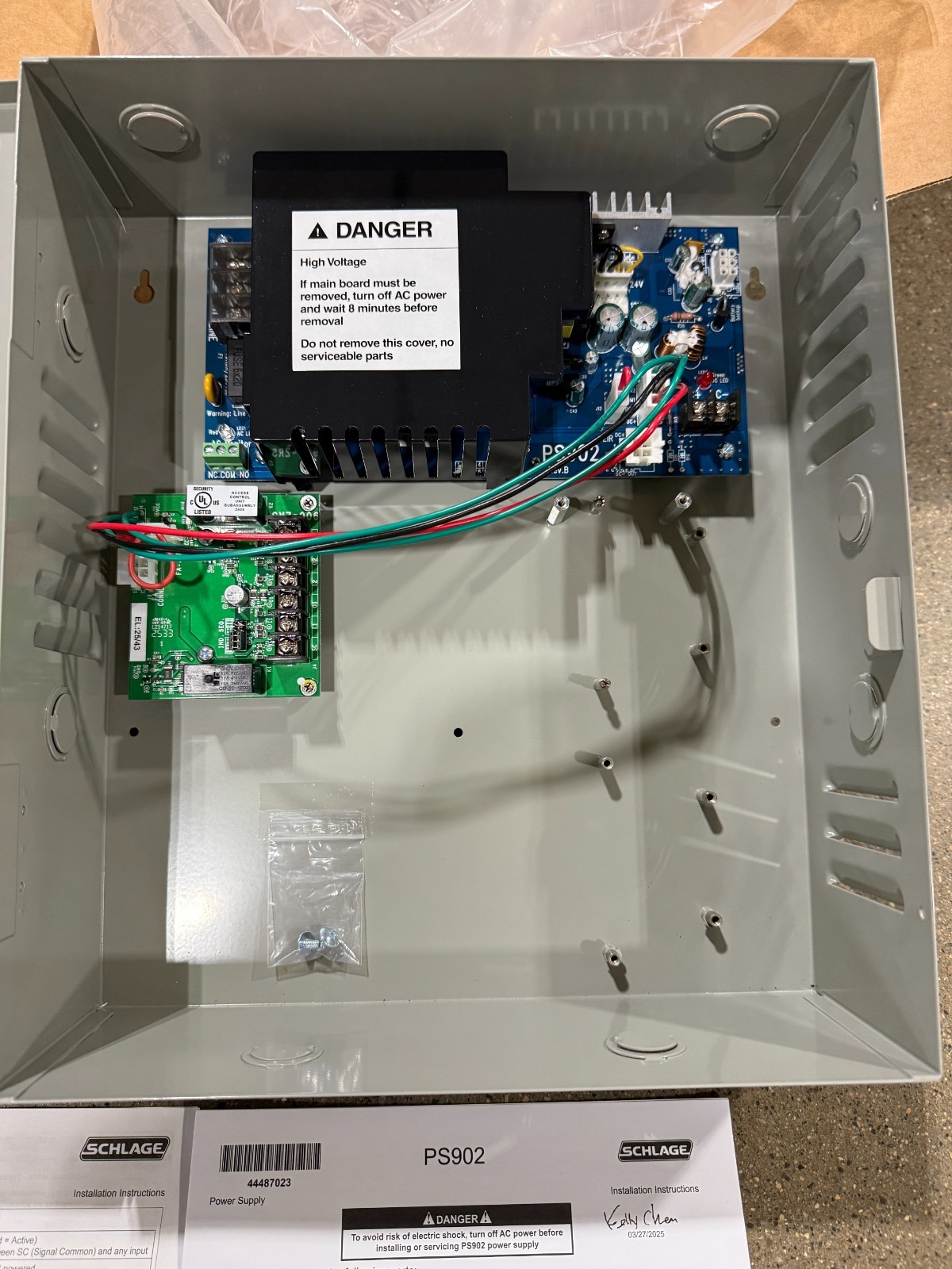 Schlage PS902 Power Supply with 900-2RS Relay Option Board