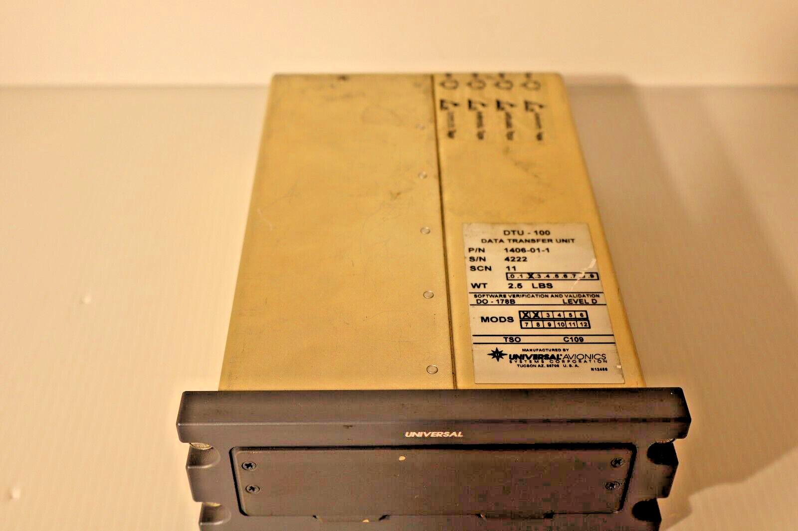 Universal Avionics DTU-100 Data Transfer Unit 1406-01-1 Removed Working