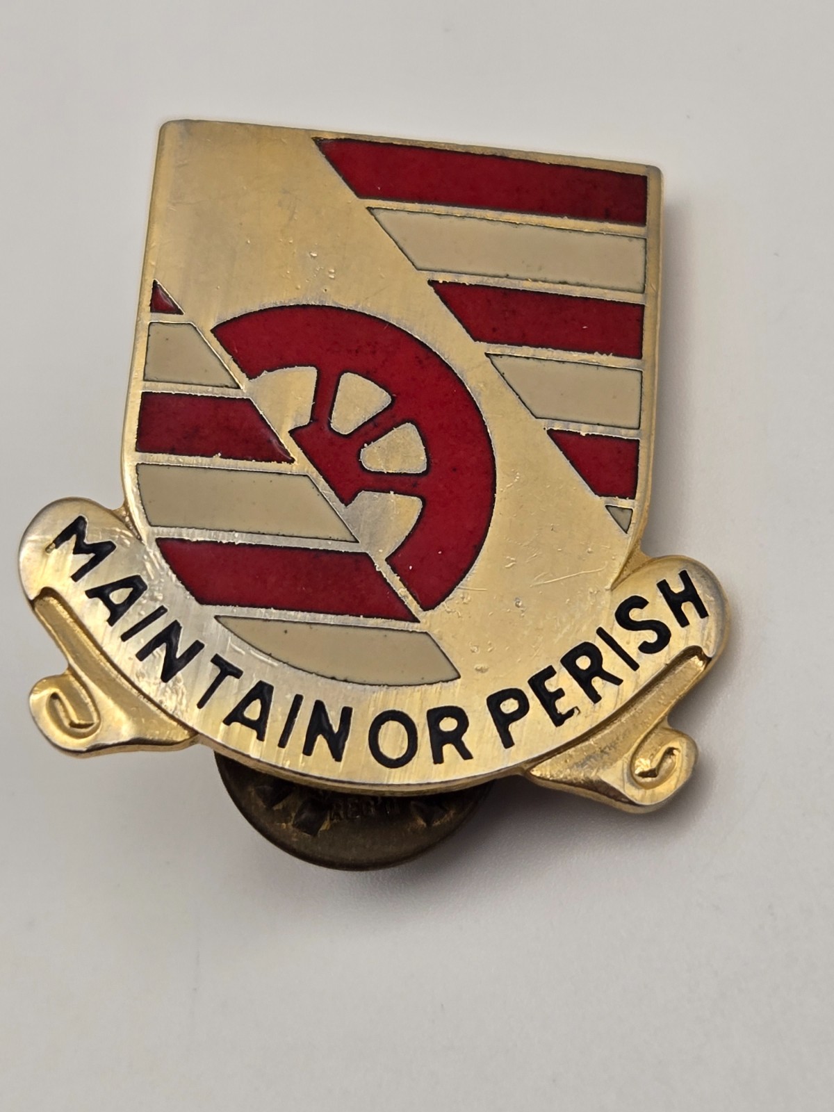 Vintage Army DUI Pin - "Maintain or Perish" 81st Maintenance Battalion