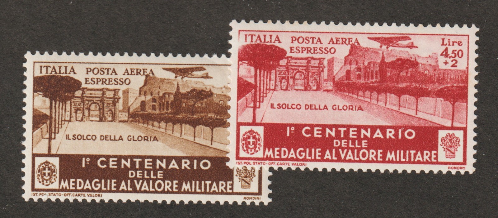 1934 Italy Sc# CE8-9 airmail, express. Architecture. MNH vf Cv$90.00