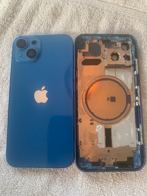 Apple iPhone 13 rear housing back glass chasis blue ( D )