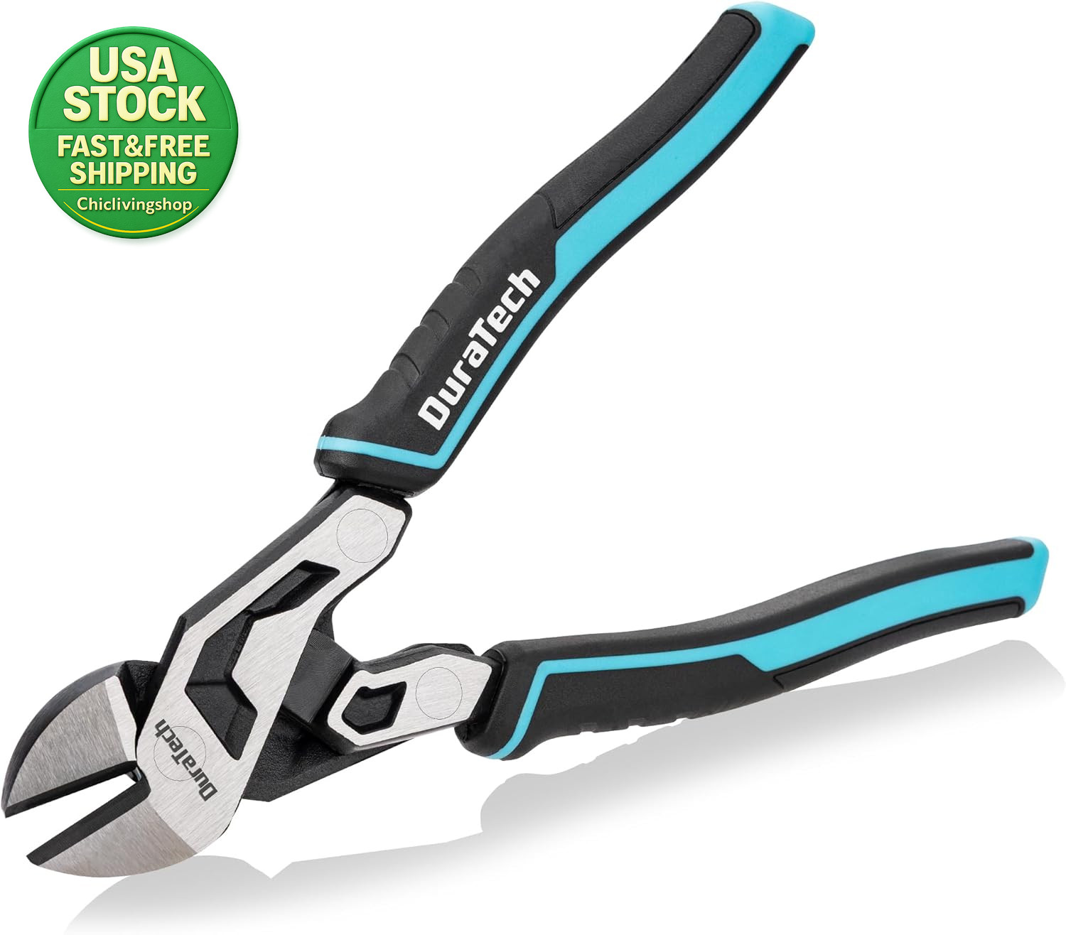 8 Inch Compound Diagonal Cutting Pliers High Leverage CR V Steel Tool