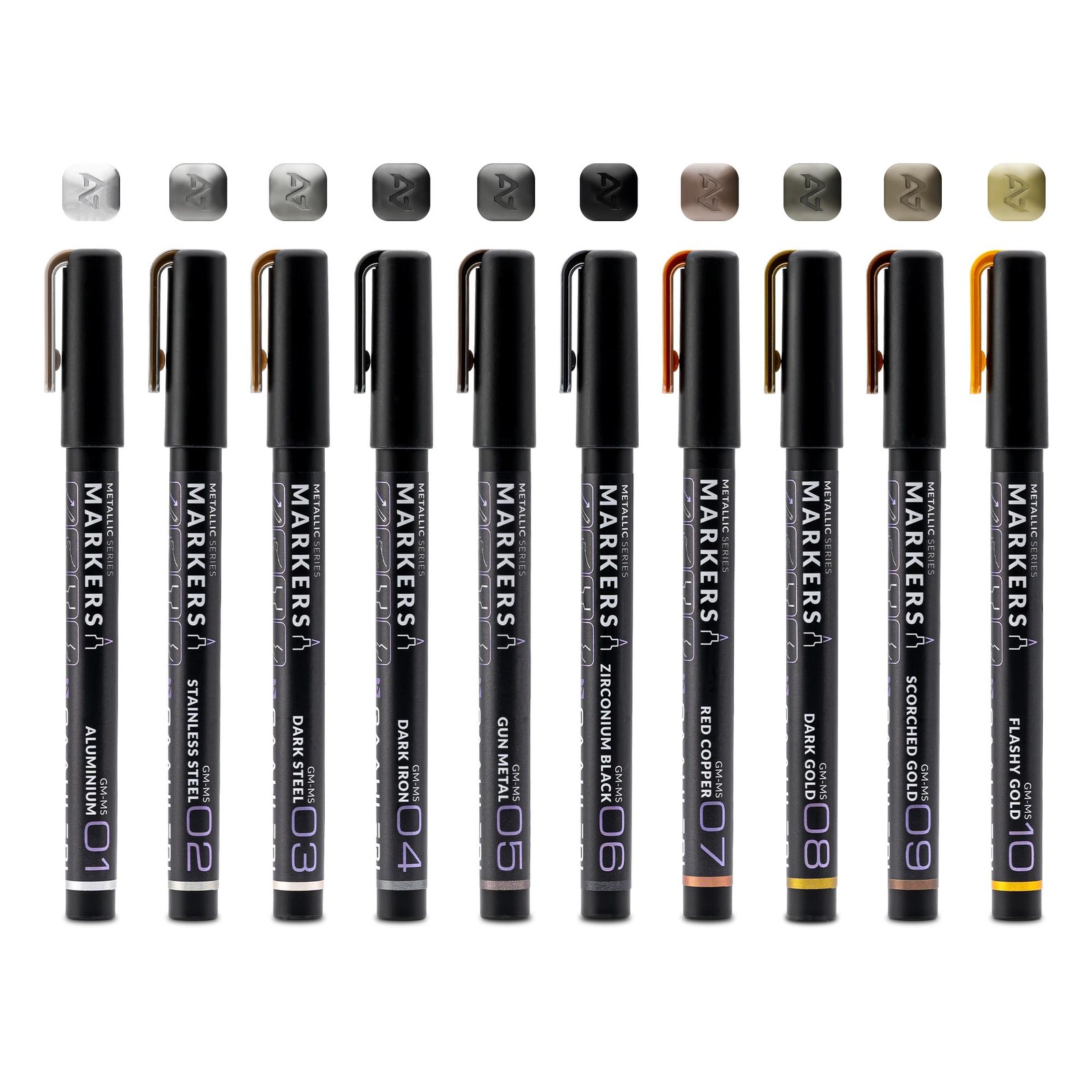Water Based Acrylic Ink Metallic Series Markers GM-Set