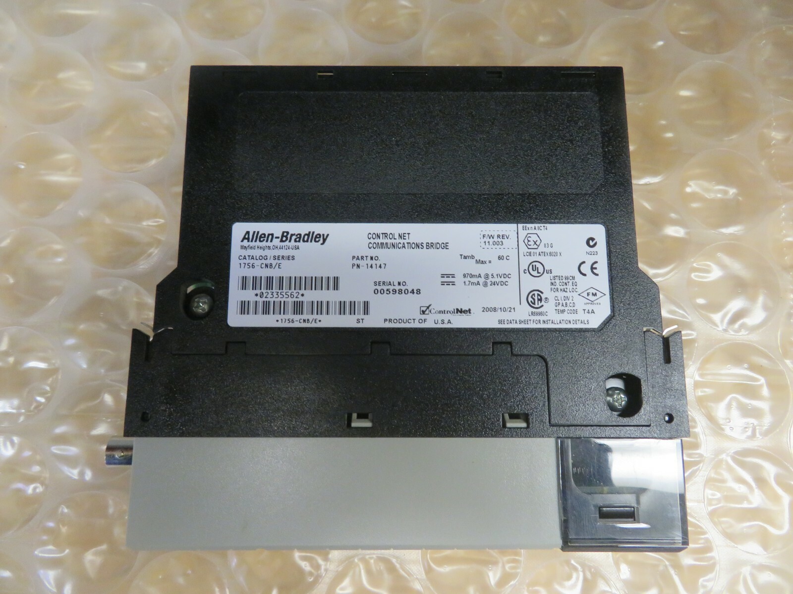 Allen-Bradley 1756-CNB/E ControlNet Communucations Bridge Module (17351)